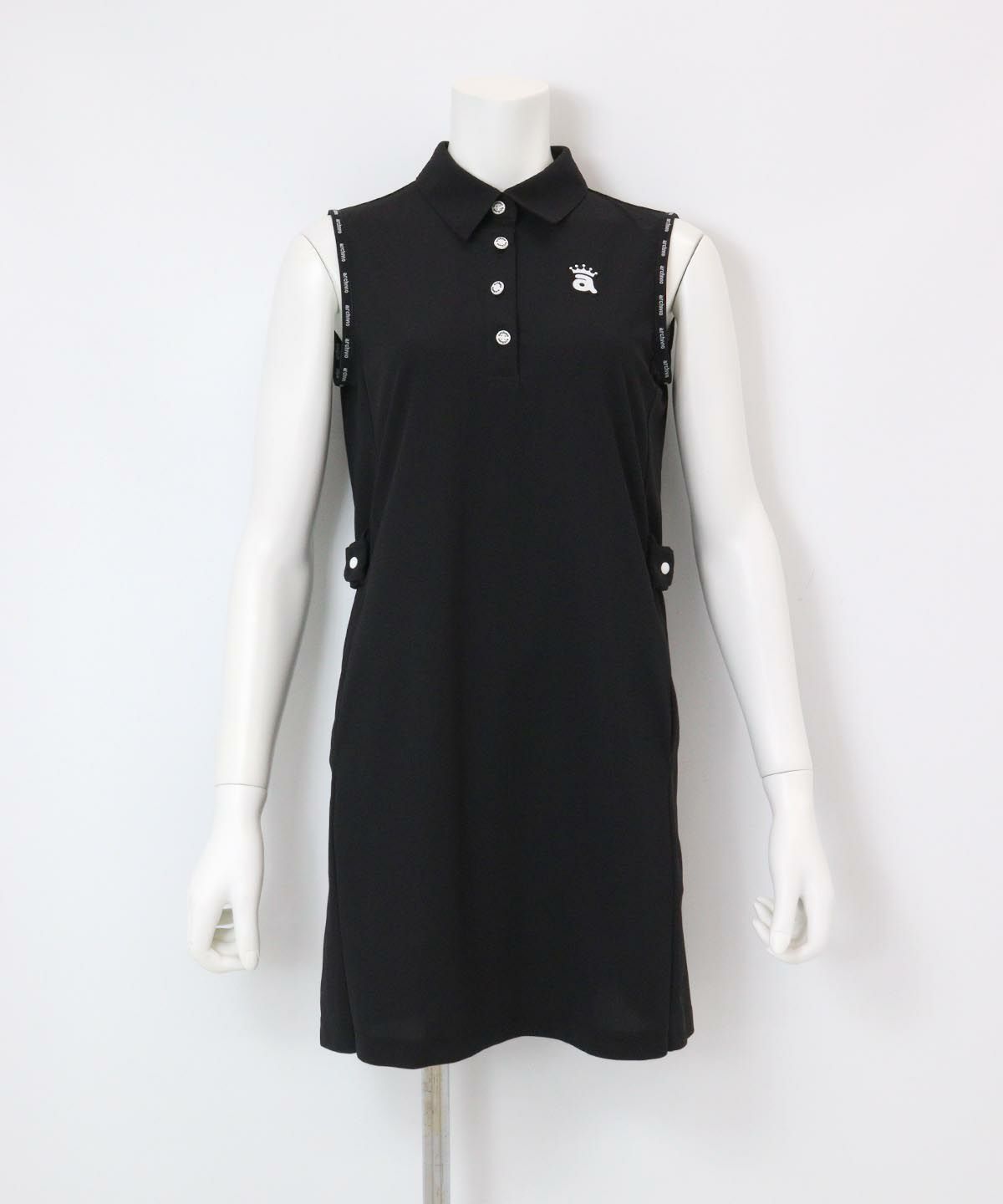 UV速乾ポロノースリワンピース（ブラック）