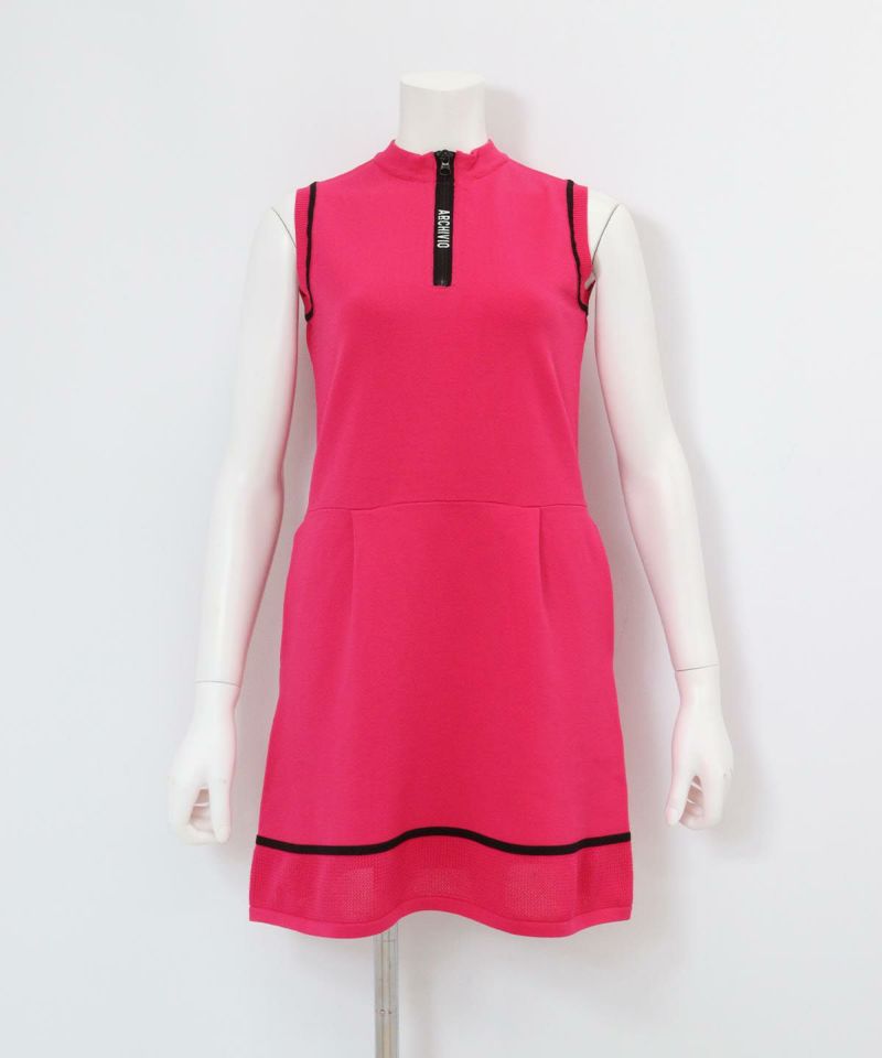 部分メッシュノースリニットワンピース|アルチビオ - ゴルフウェアや