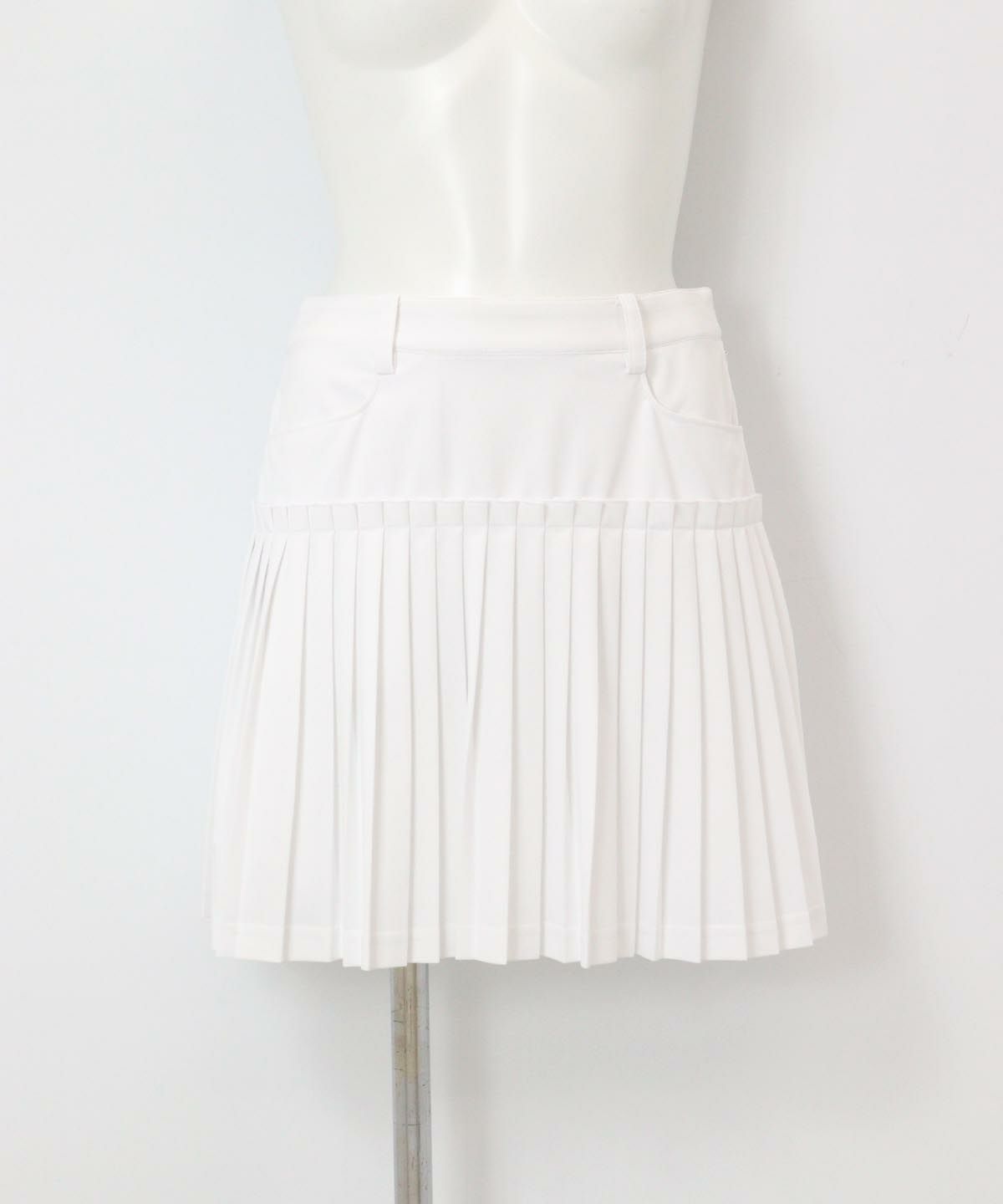 プリーツ切替UV速乾スカート(ホワイト)
