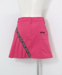 撥水プリーツ切替ラインスカート後（ピンク）