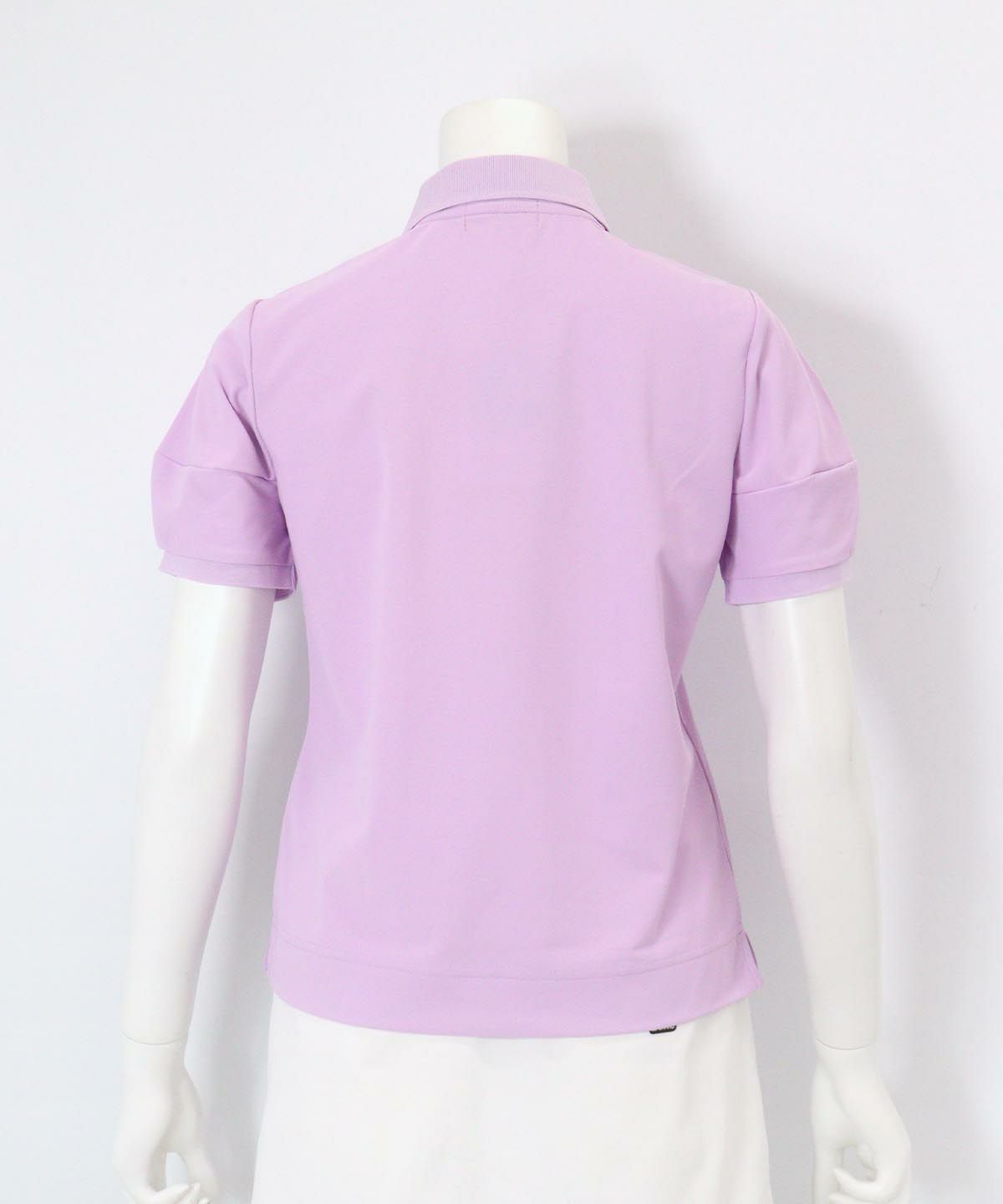 UV速乾パフスリーブポロシャツ(ライトパープル)後ろ