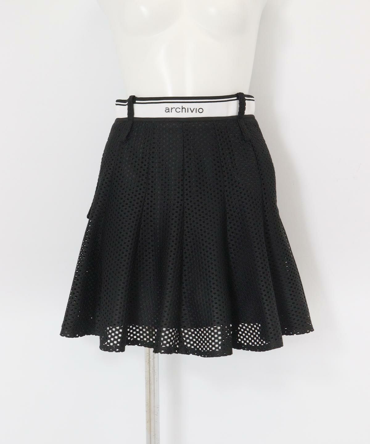 UV冷感メッシュフレアスカート(ブラック)