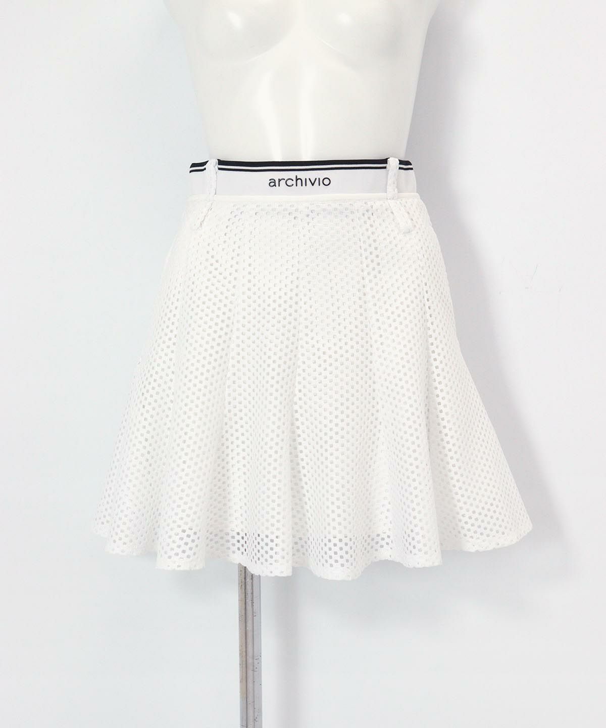 UV冷感メッシュフレアスカート(ホワイト)
