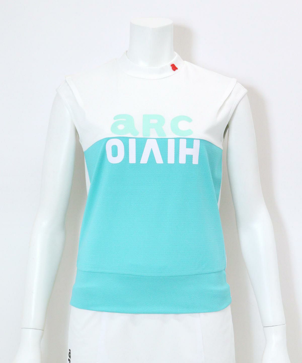 配色ロゴUV速乾ノースリプルオーバー(ライトグリーン)