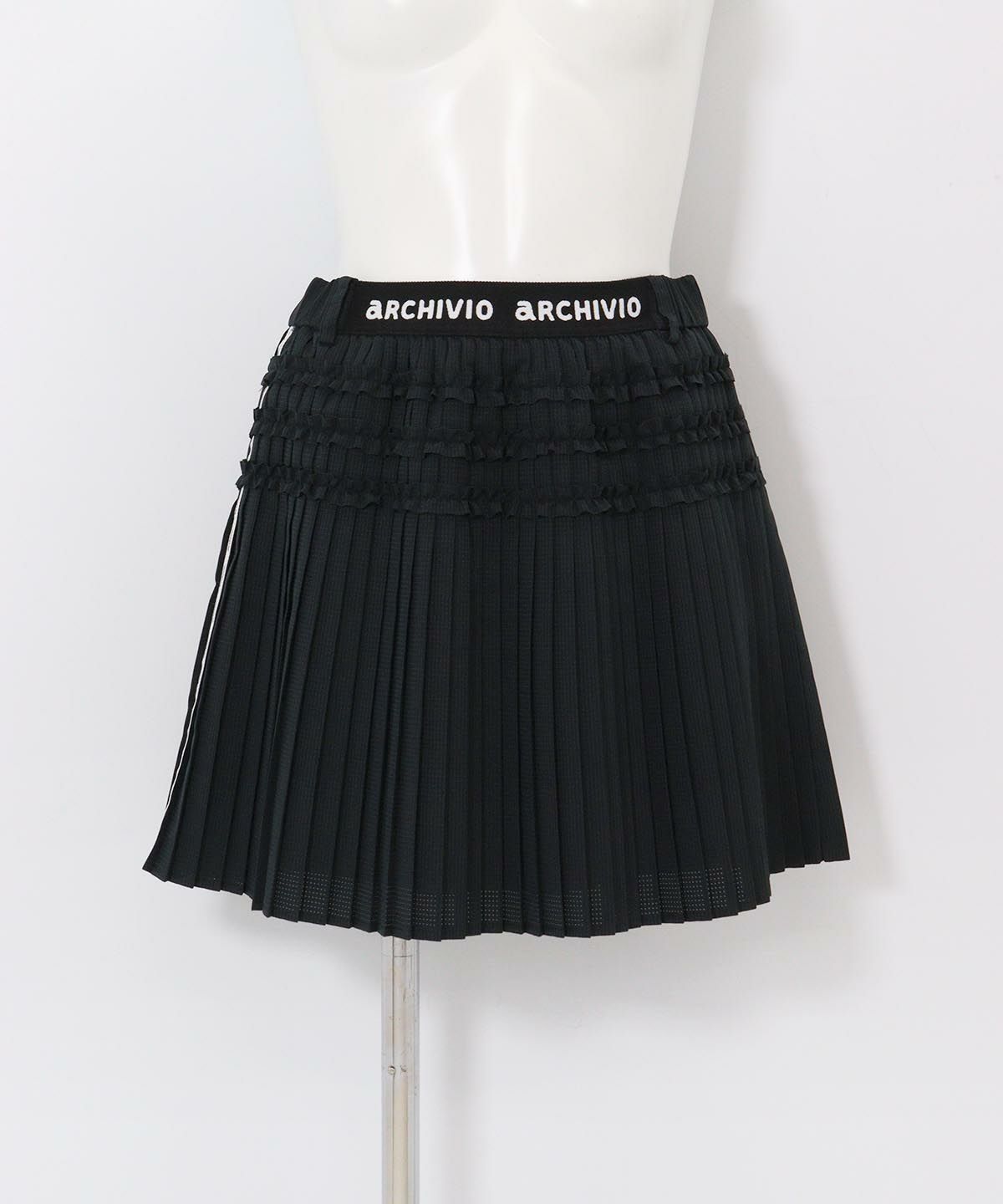 ミニプリーツ撥水通気スカート(ブラック)