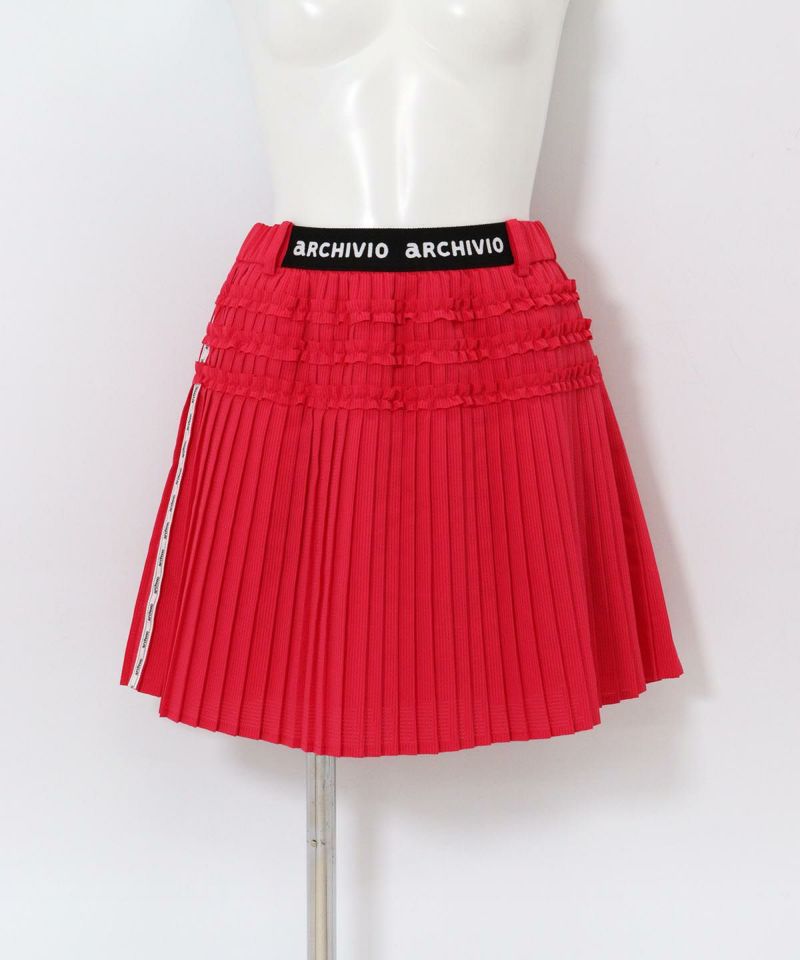 ミニプリーツ撥水通気スカート(レッド)