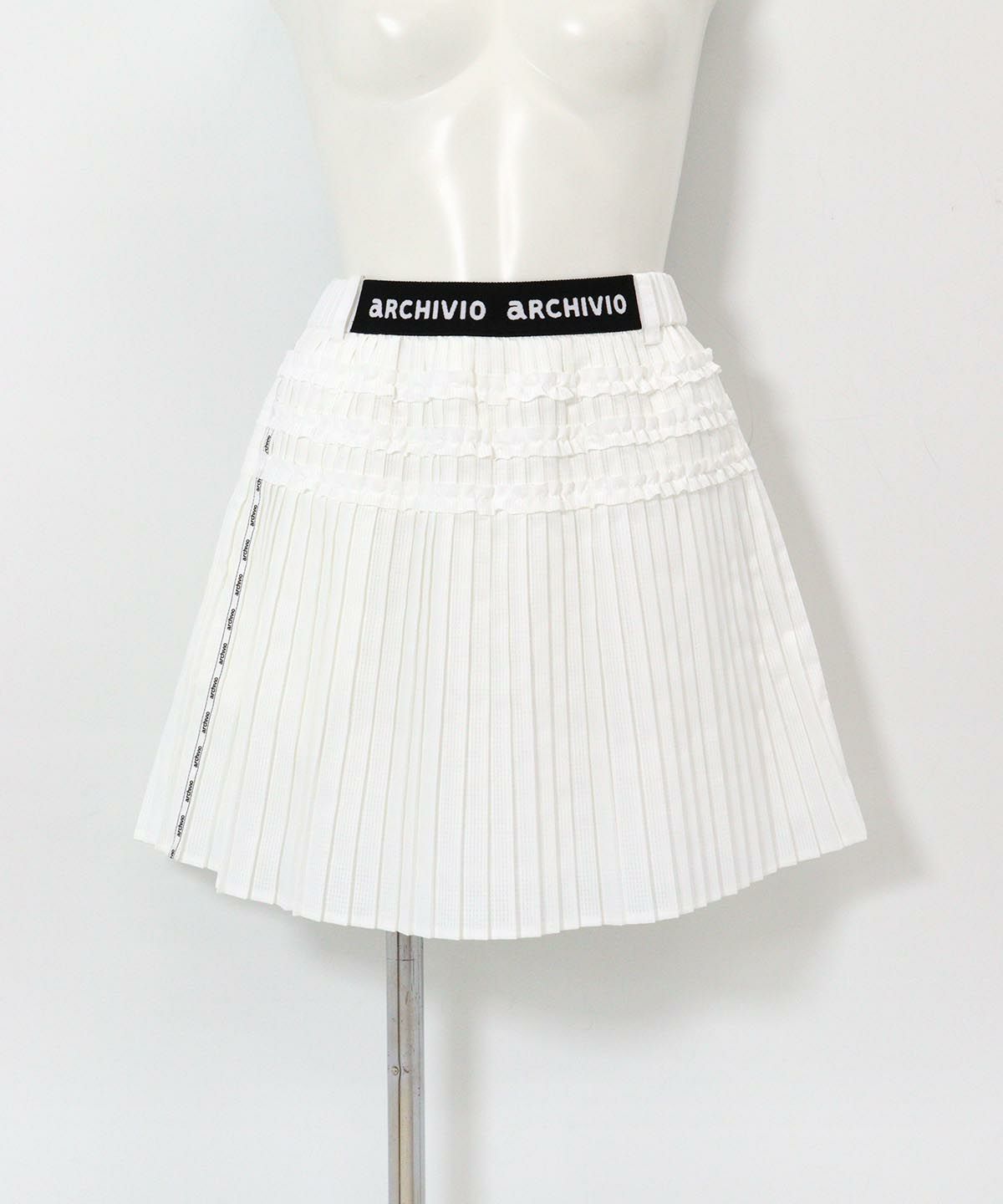 ミニプリーツ撥水通気スカート(ホワイト)