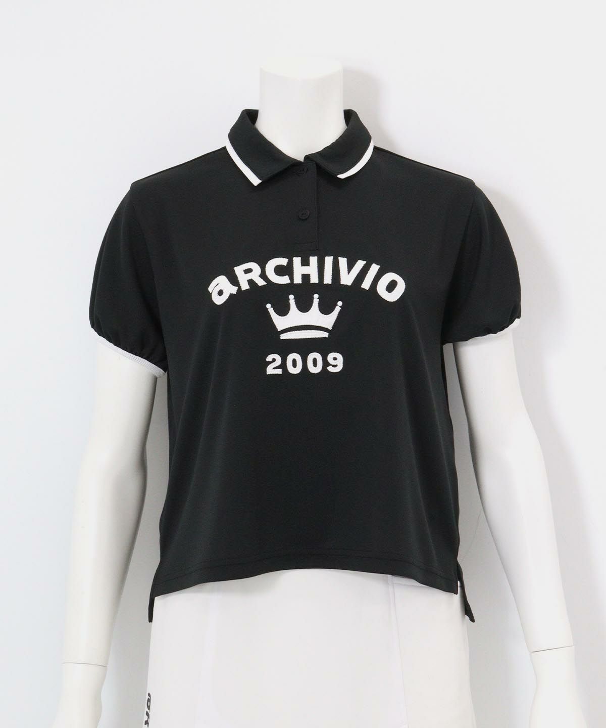 パフスリーブUVポロシャツ(ブラック)