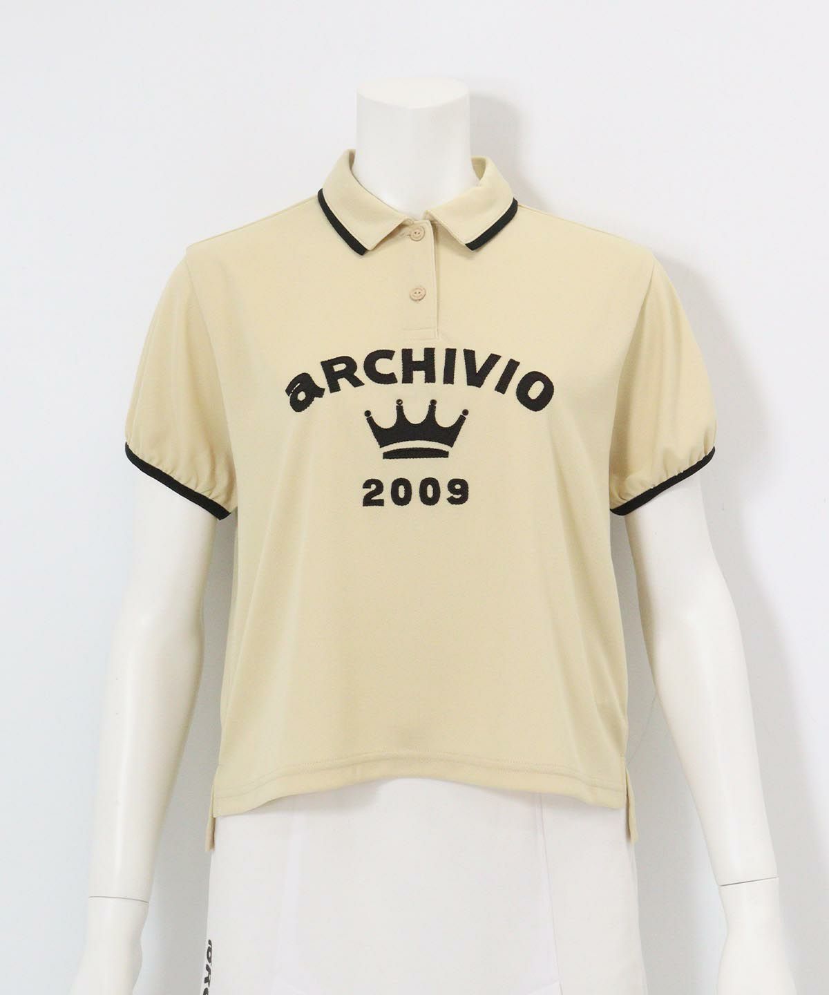 パフスリーブUVポロシャツ(ベージュ)