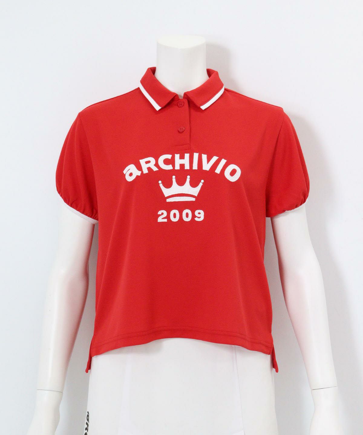 パフスリーブUVポロシャツ(レッド)