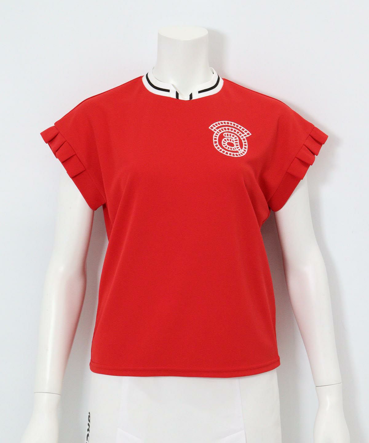 タックフリル袖UVプルオーバー(レッド)