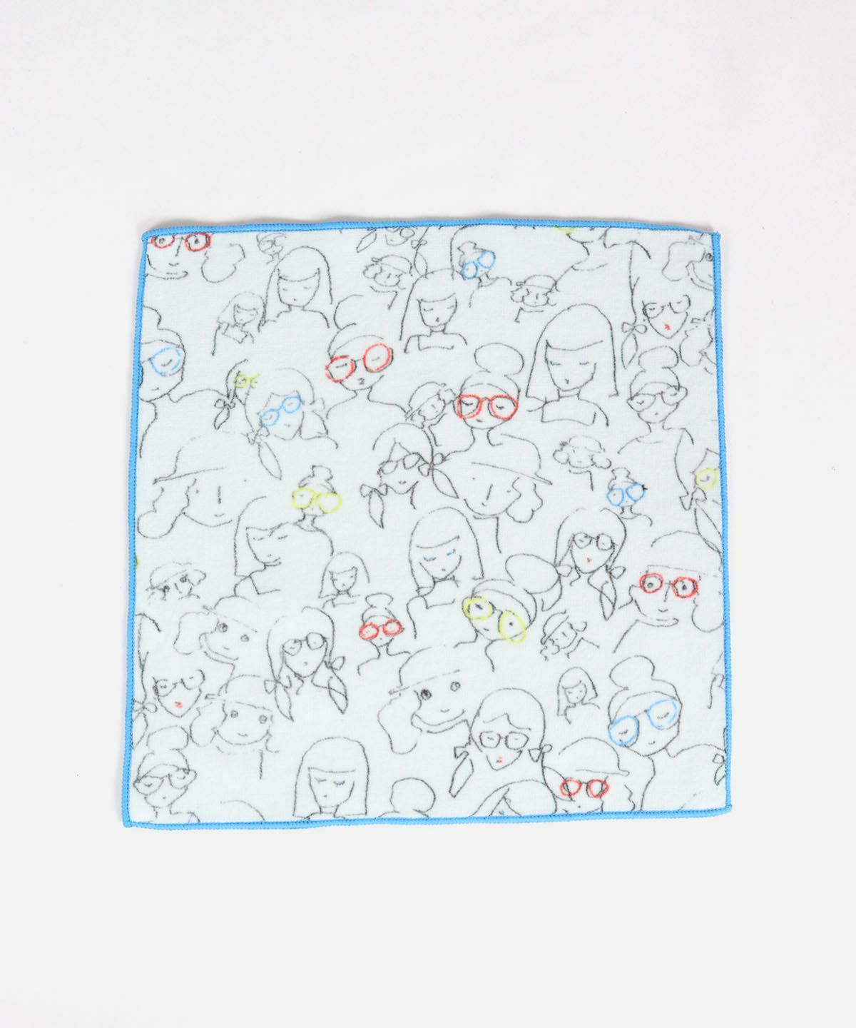 総柄ハンドタオル(ブルー)