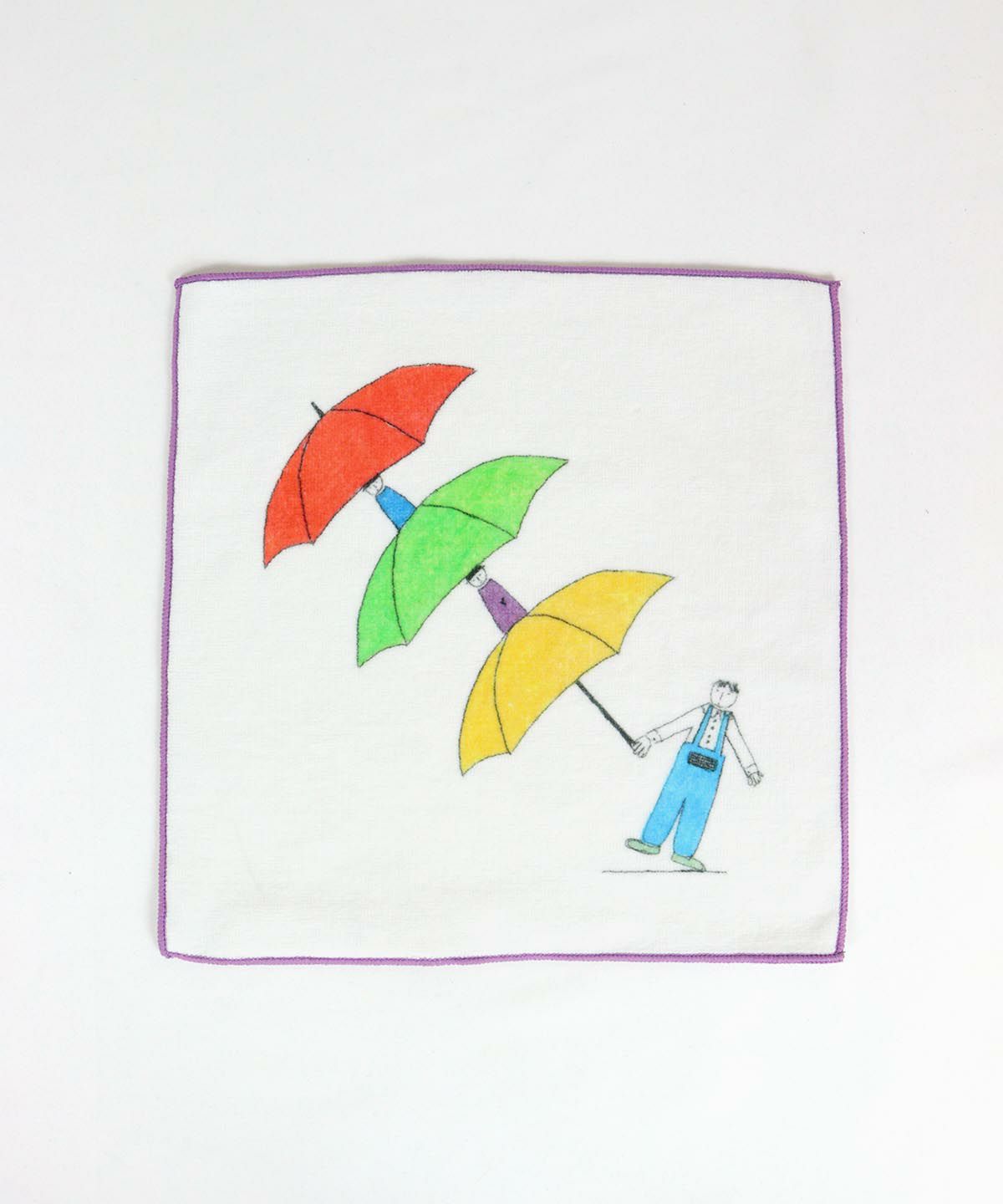 パラソル柄ハンドタオル（ホワイト）