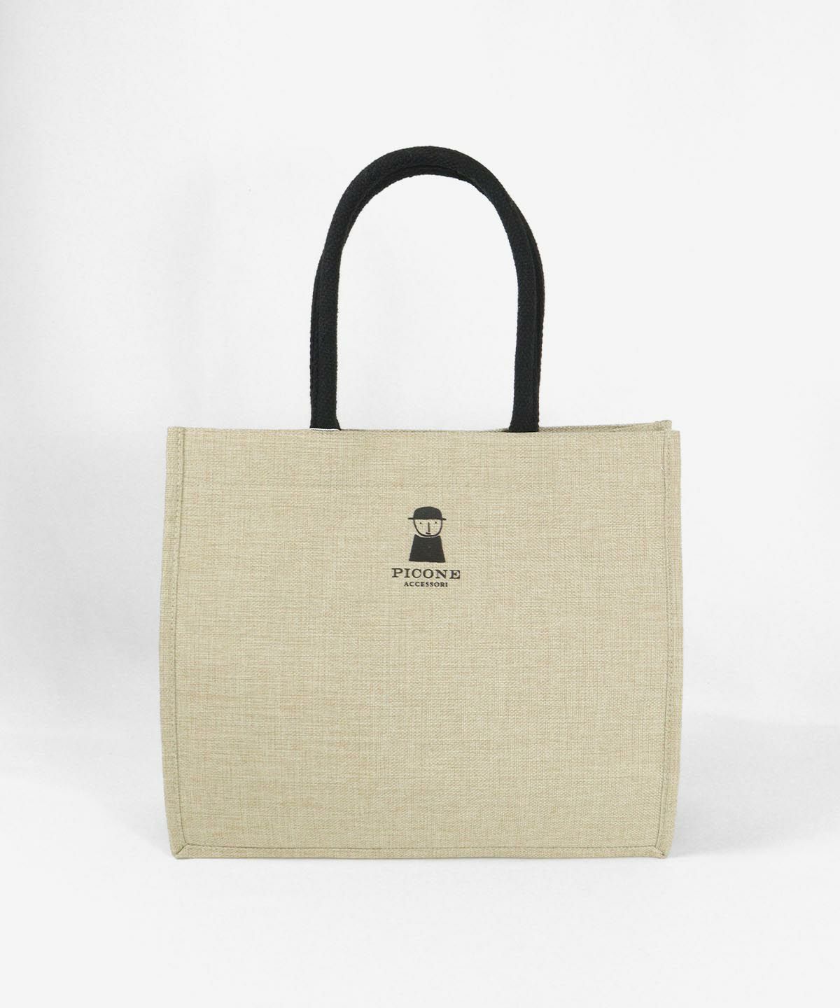 ジュート風バッグ後(ブラック）