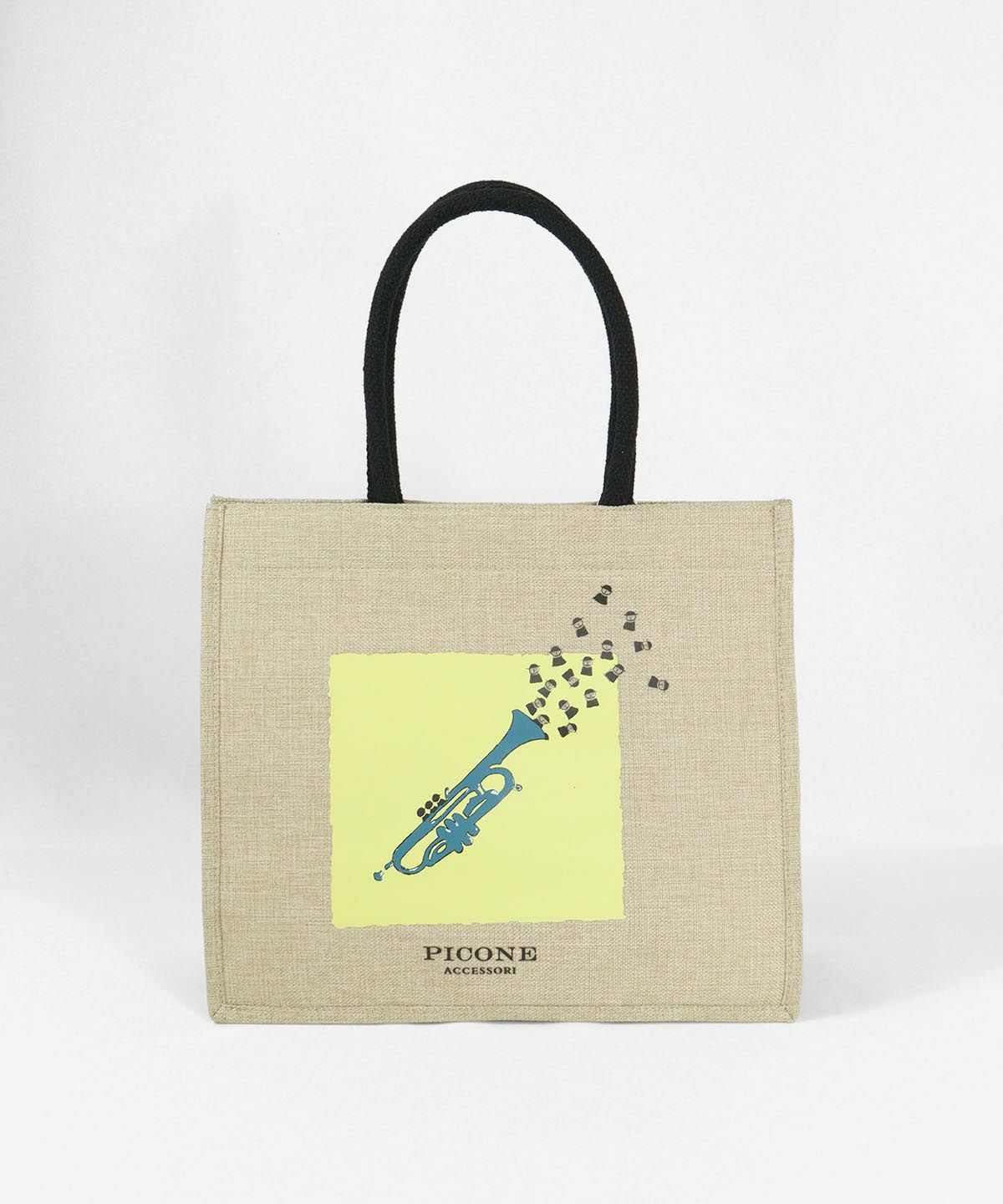 ジュート風バッグ(イエロー）