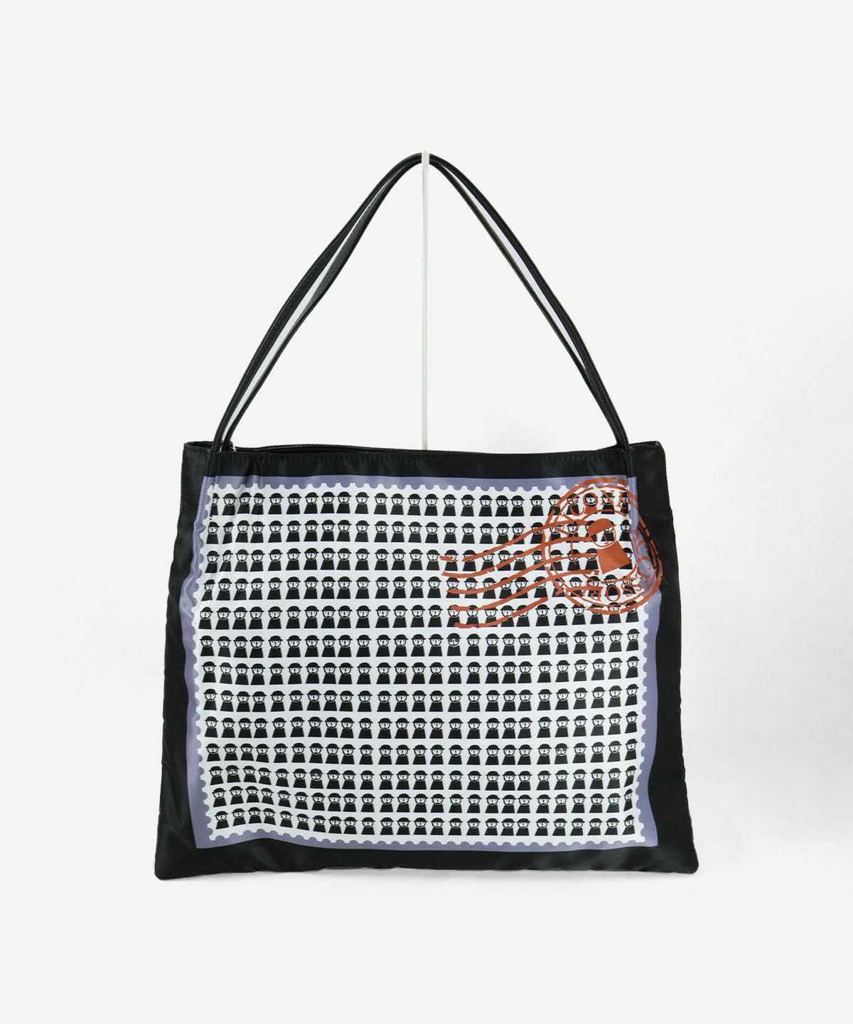 総柄トートバッグ(ブラック）