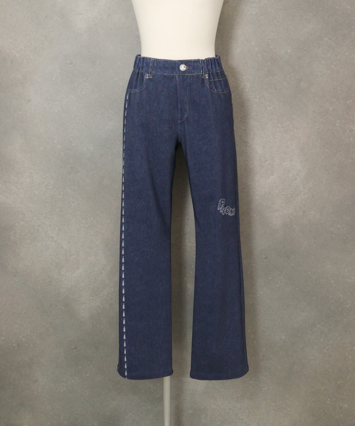 デニム風プリントピコラインパンツ（ネイビー）