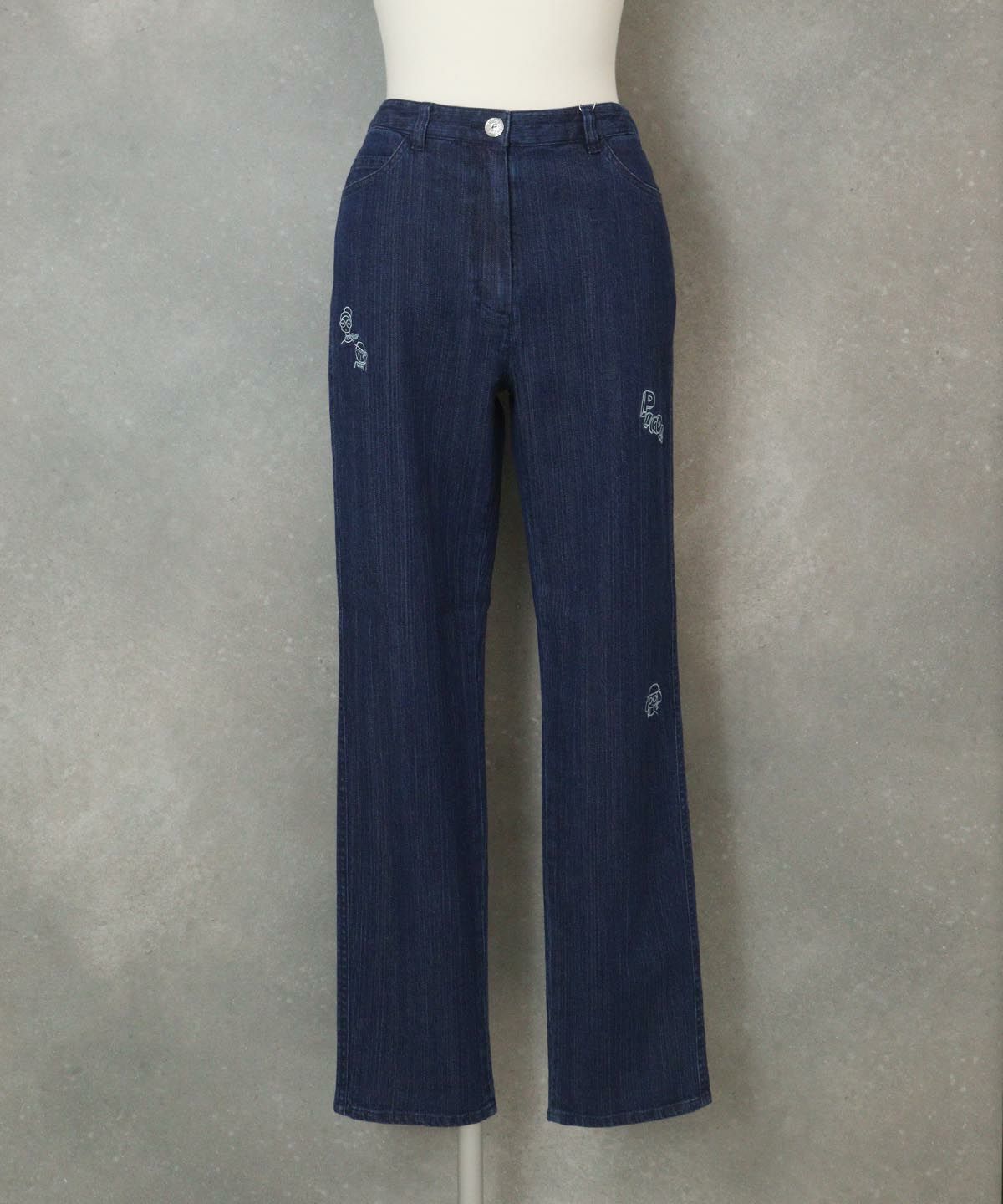 刺繍デニムパンツ（ネイビー）