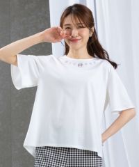 UV冷感フレア袖プルオーバー後（ピンク）