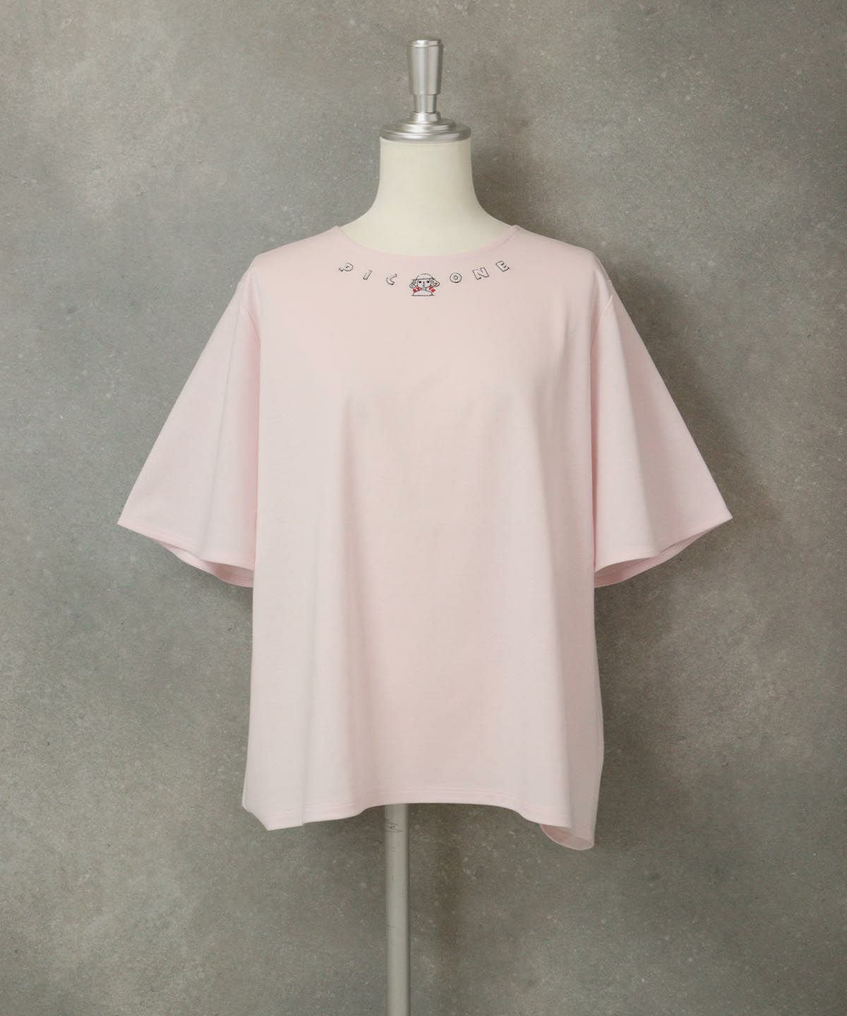 UV冷感フレア袖プルオーバー(ピンク)