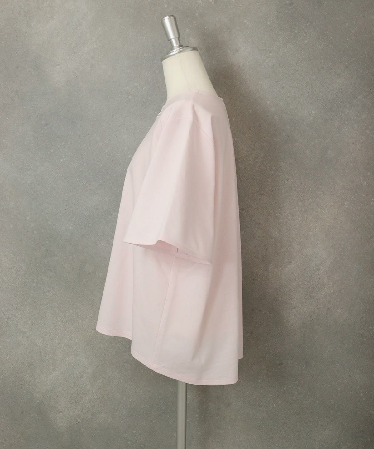 UV冷感フレア袖プルオーバー(ピンク)横