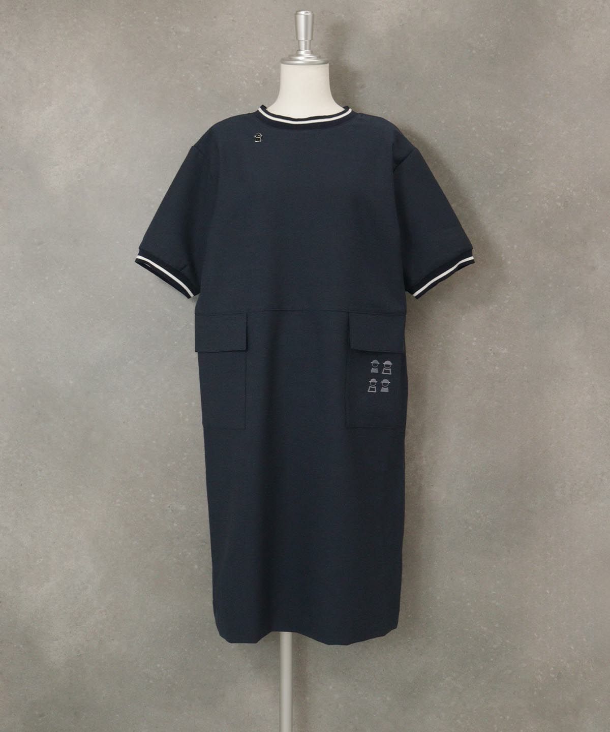 リブラインUV冷感ワンピース(ネイビー)