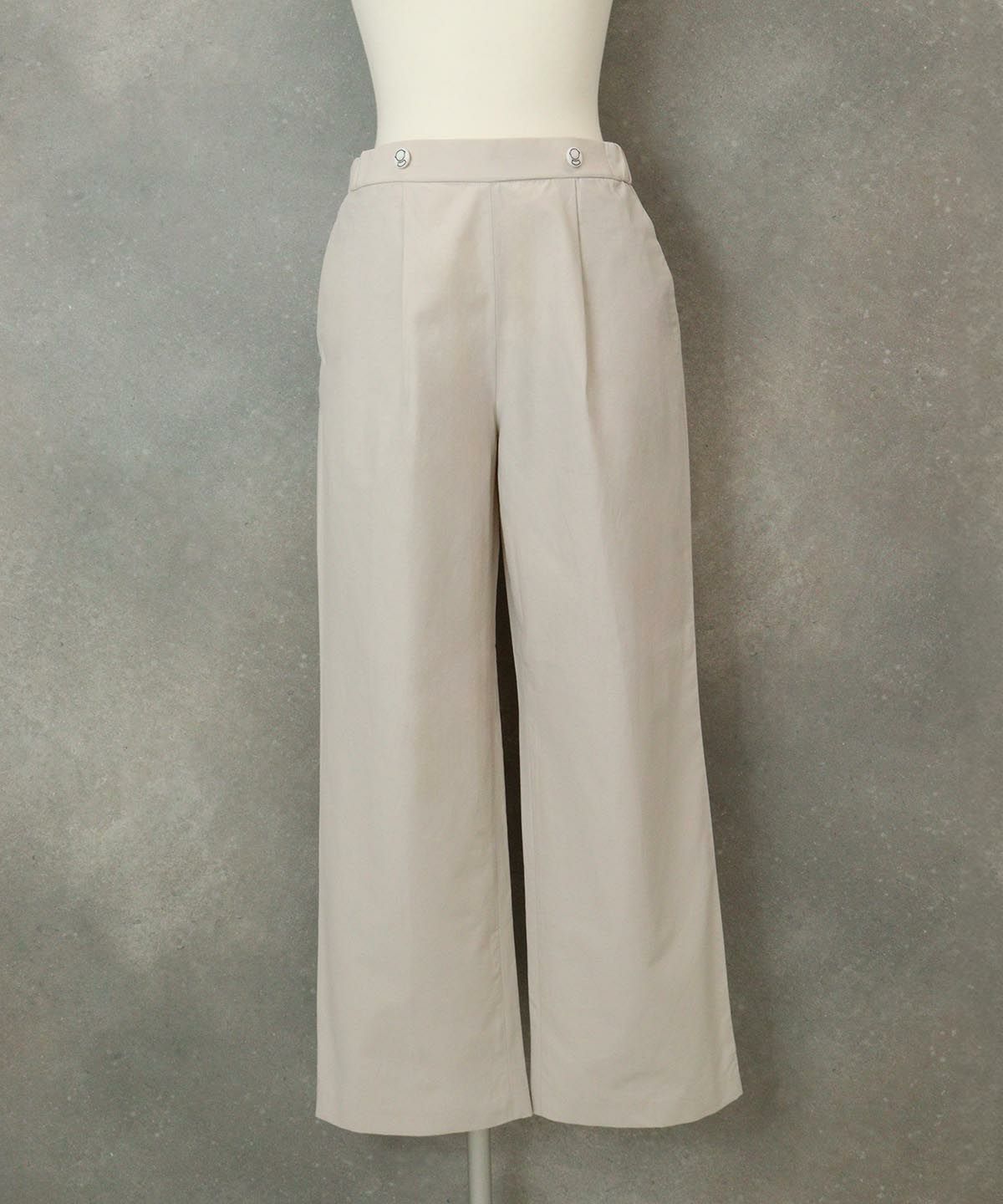 コットン混撥水ワイドパンツ（ベージュ）