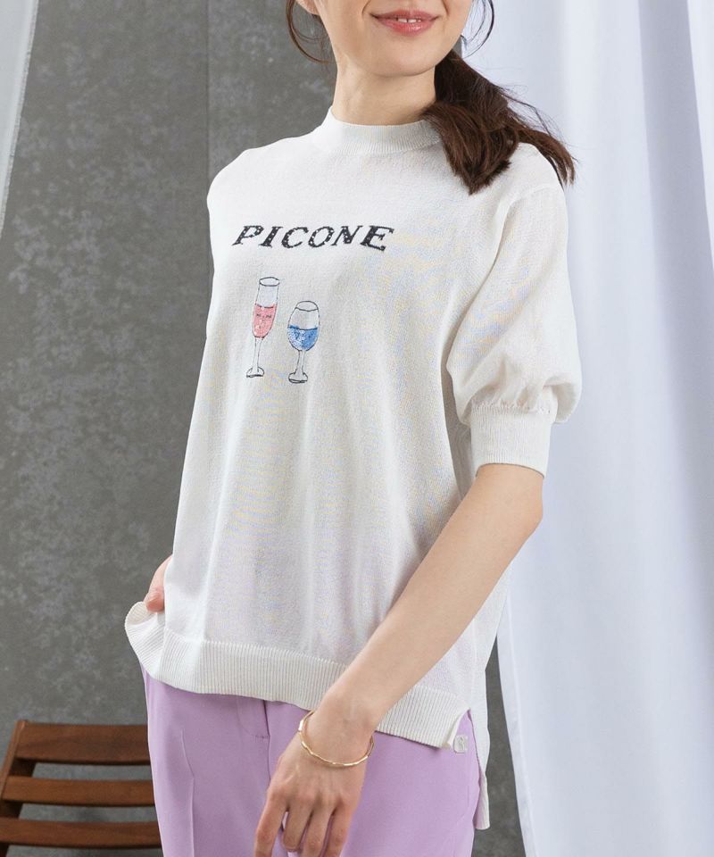 ハーフスリーブ刺繍サマーニット|スタジオピッコーネ - ゴルフ