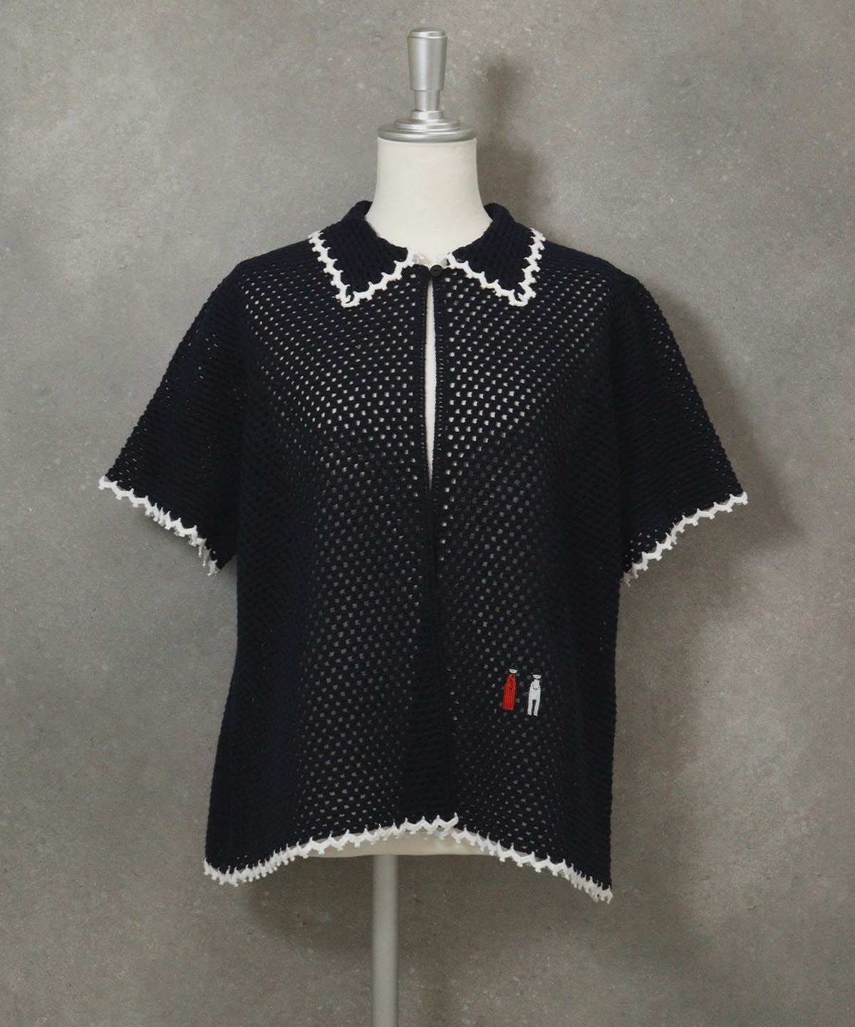 コットンメッシュカーディガン（ネイビー）