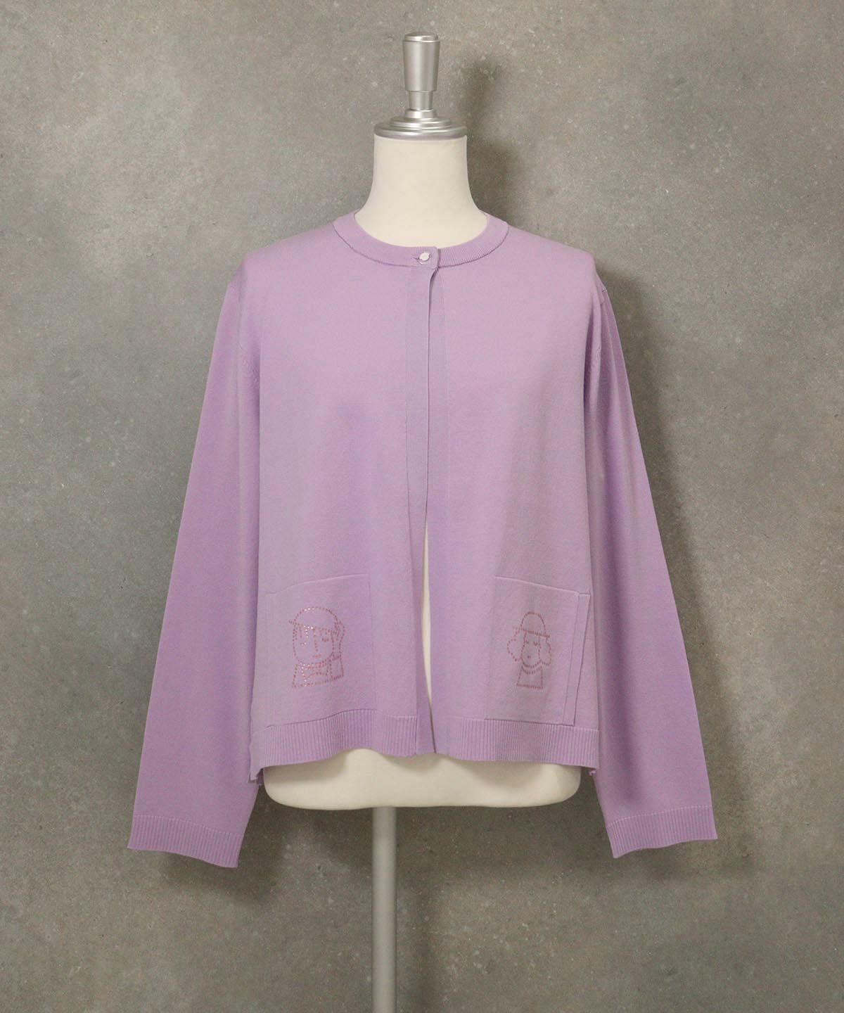 ポケットカーディガン（ライトパープル）