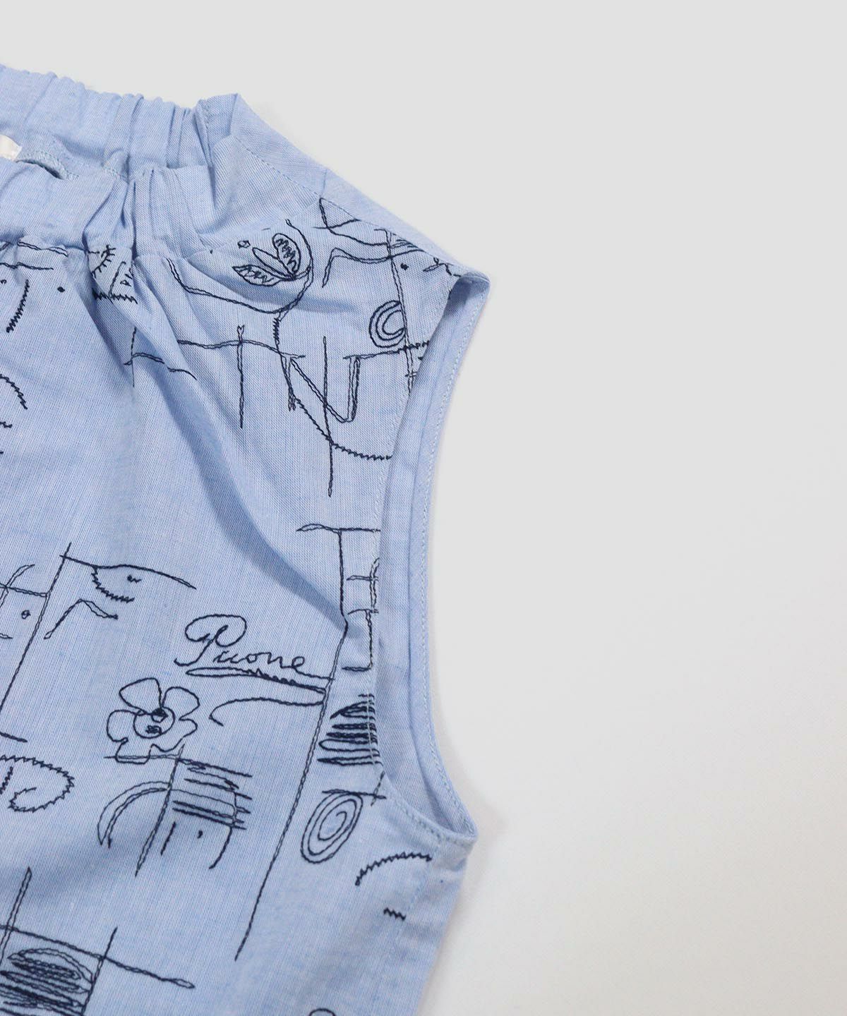 袖ぐり部分（ブルー）