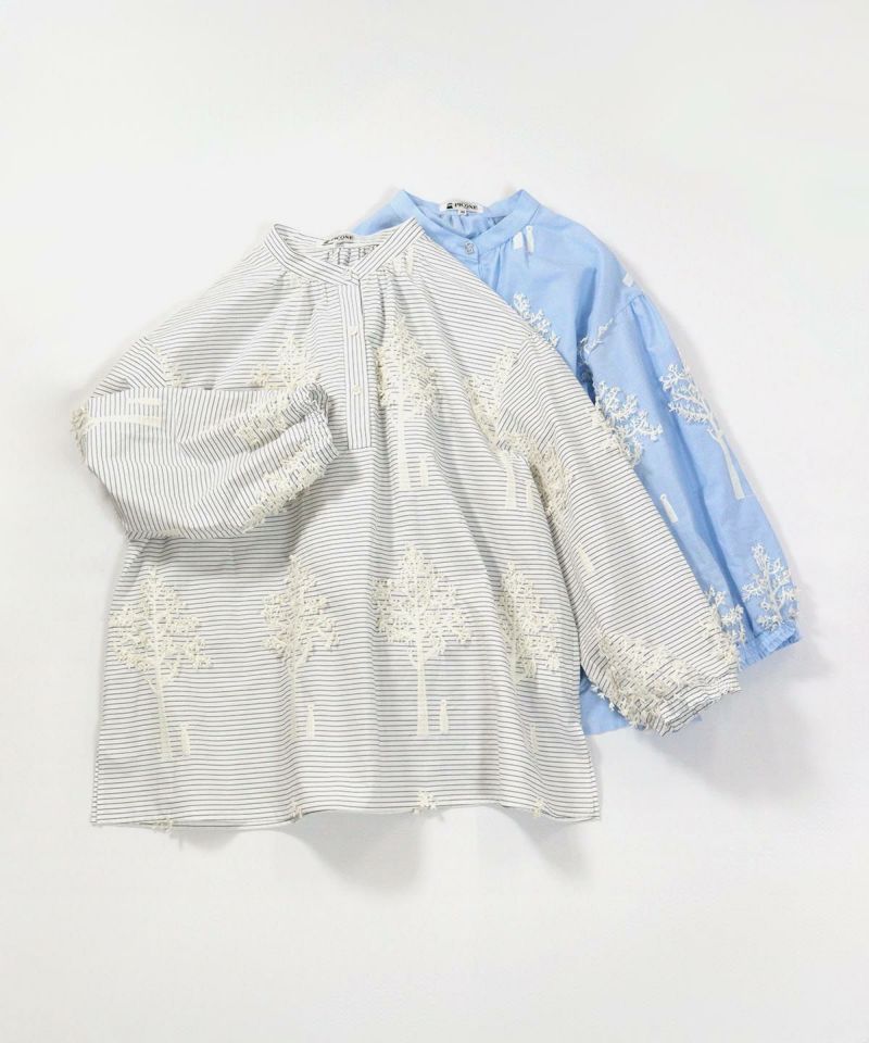 コットン100％ツリー刺繍ブラウス|スタジオピッコーネ - ゴルフ