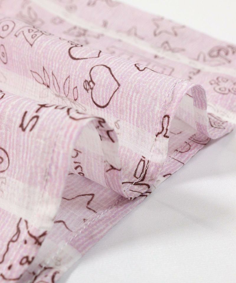 のんぴこ 麻100％ストライプ総柄七分袖ブラウス|スタジオピッコーネ - ゴルフ