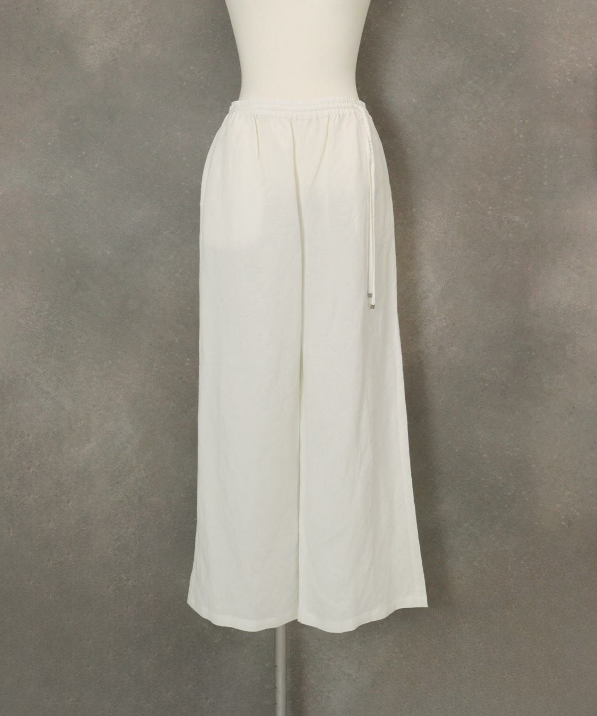 麻混冷感ワイドパンツ(ホワイト)
