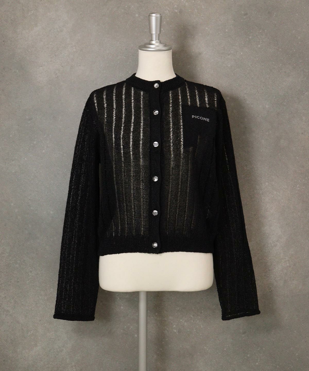 コンパクトシアーカーディガン（ブラック）