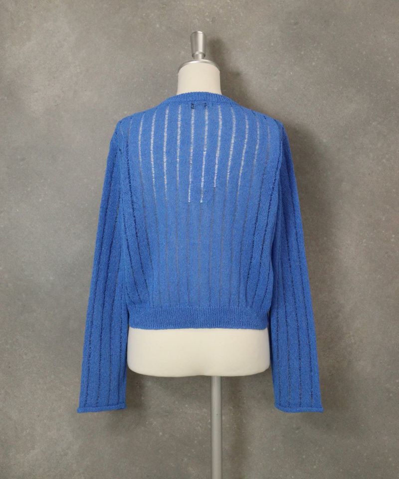 コンパクトシアーカーディガン後（ブルー）