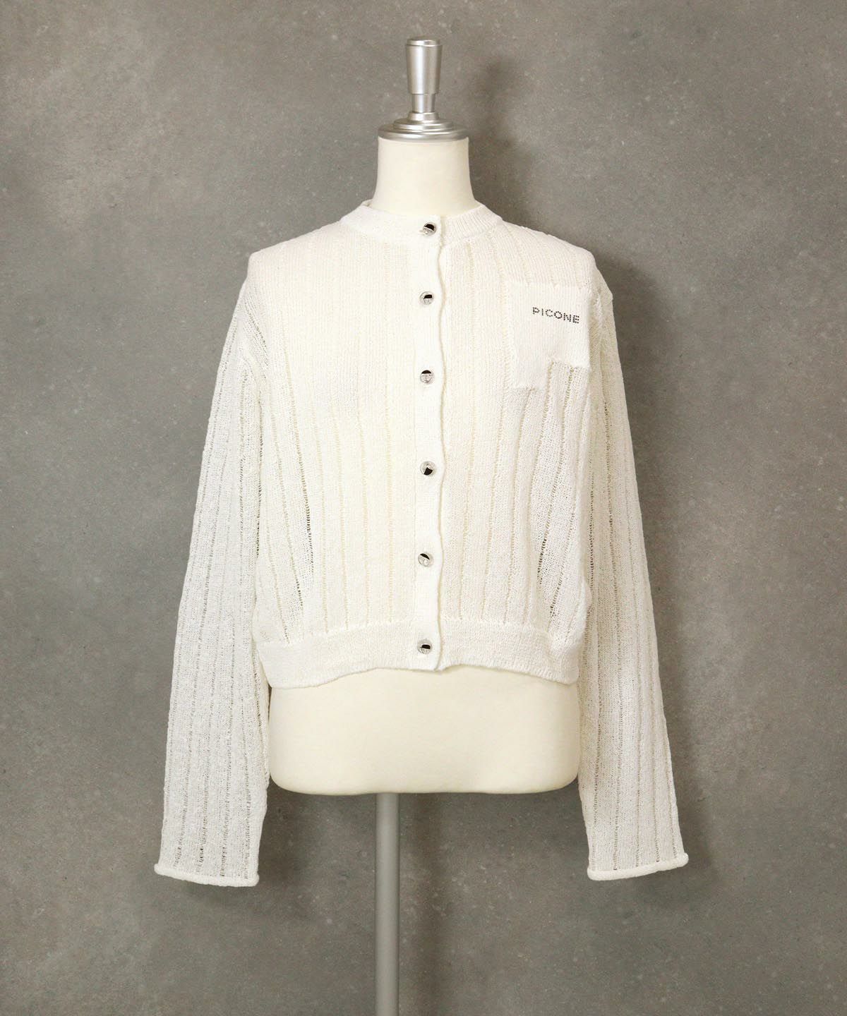 コンパクトシアーカーディガン（ホワイト）