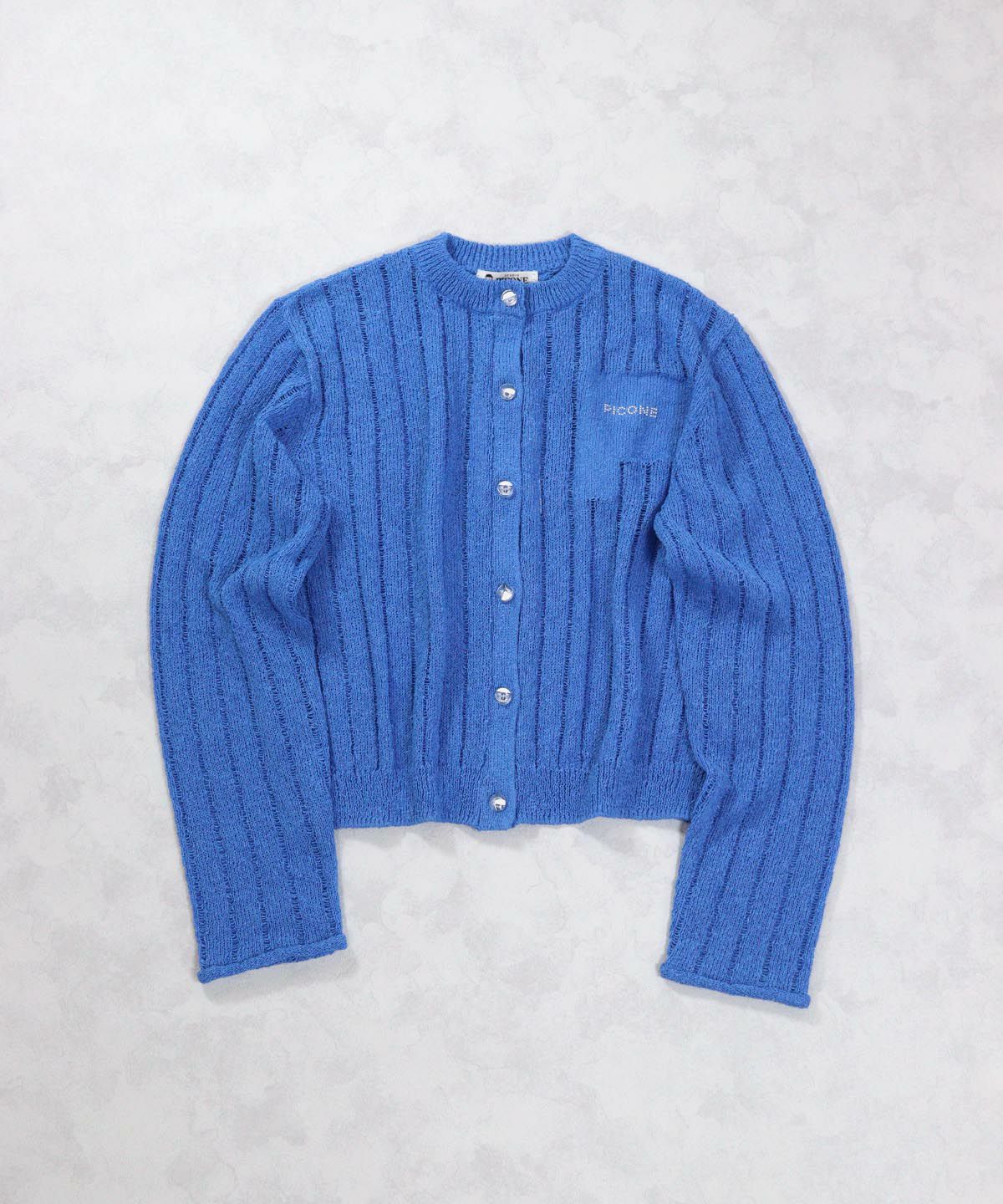 コンパクトシアーカーディガン（ブルー）