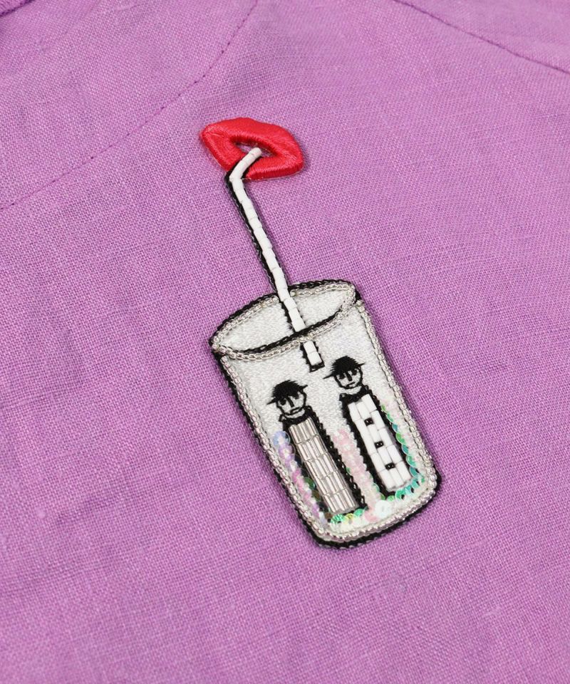 WHYCI ワイチ 麻100％ 刺繍ワンピース - ワンピース