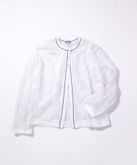 総柄チュールカーディガン（ホワイト）