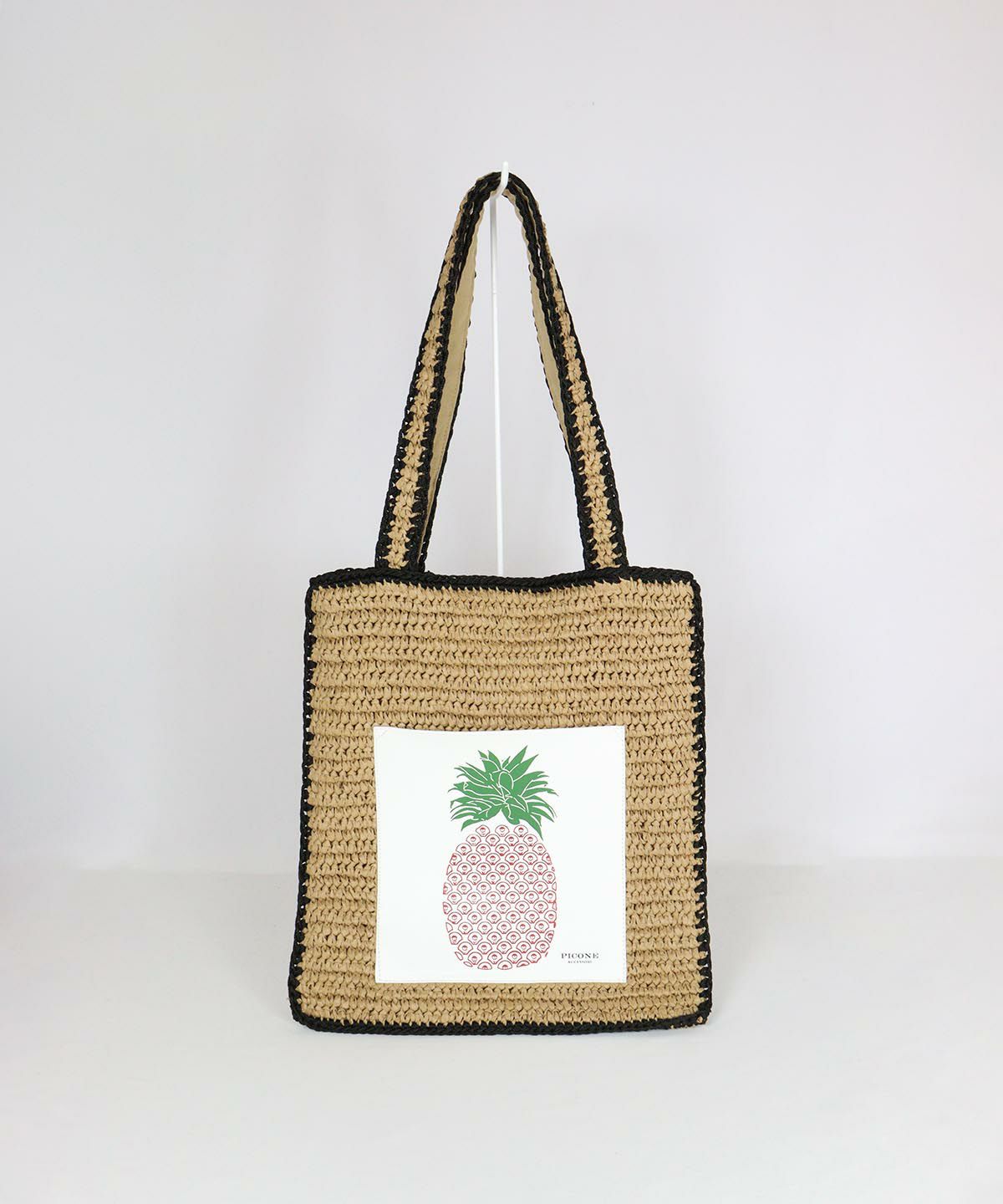 ペーパー編みトートバッグ（パイナップル）