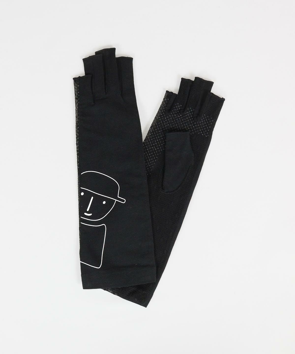 ドットメッシュ切替UV手袋(ブラック）