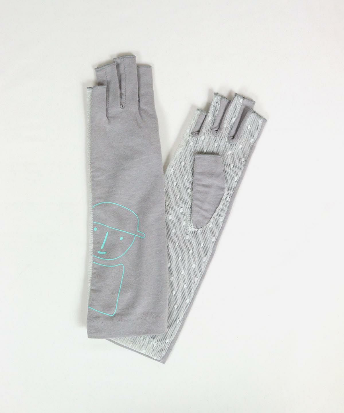 ドットメッシュ切替UV手袋（ライトグレー）