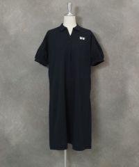 カノコ素材襟付き速乾ワンピース(ネイビー)