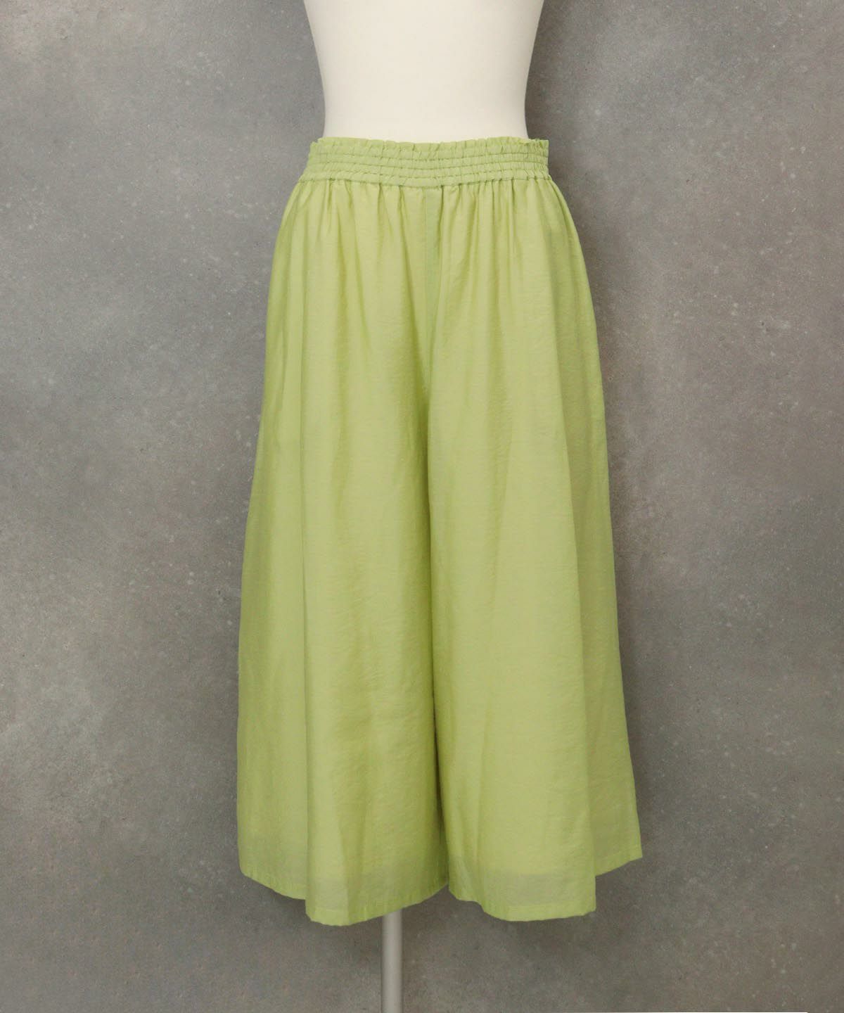 七分丈ワイドパンツ(ライトグリーン)