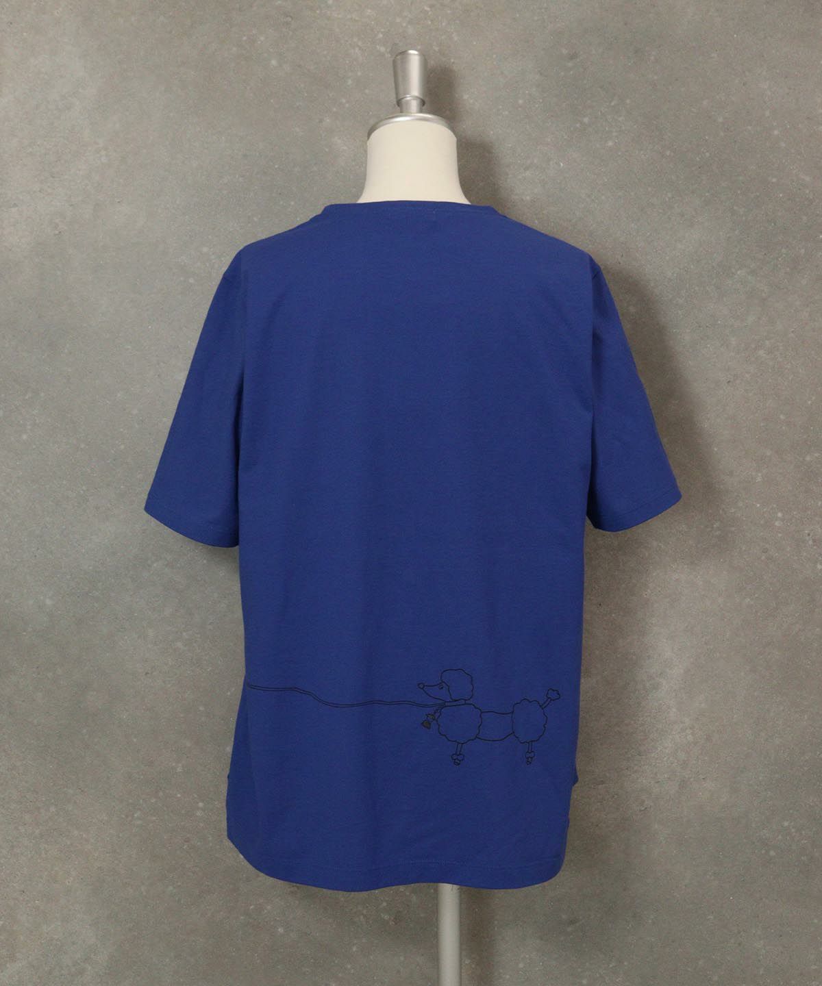 グリッタープリント冷感Ｔシャツ後（ブルー）