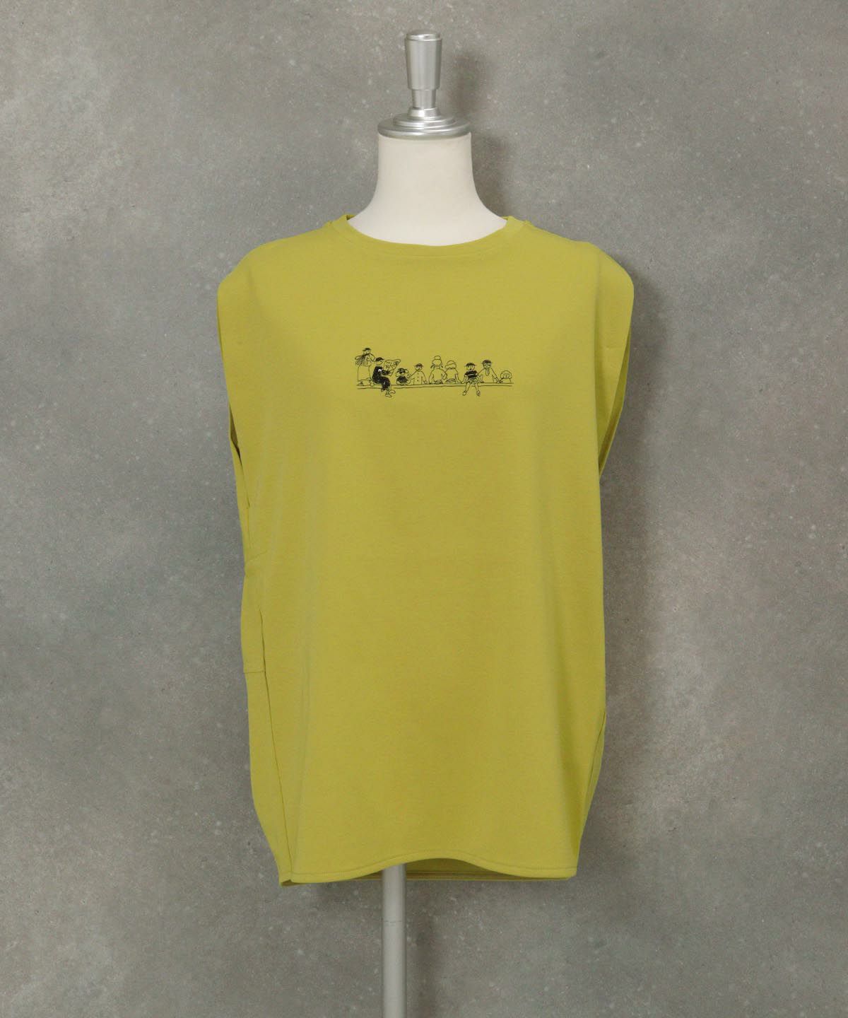 ボックス型ノースリトップス(イエロー)