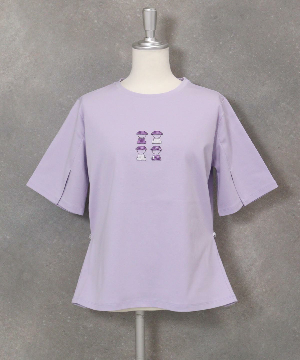 ボタン留め(ライトパープル)