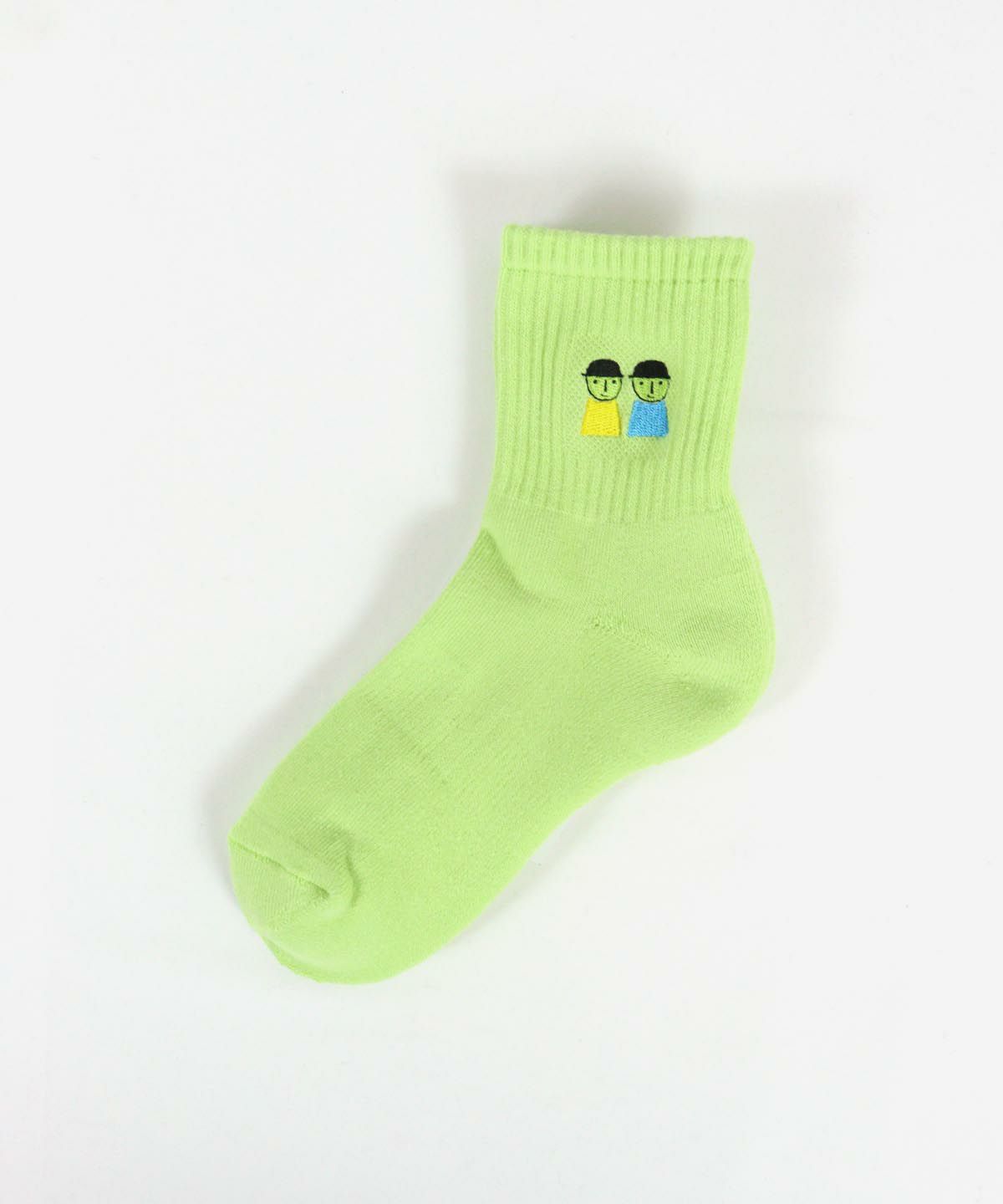 ピコ刺繍ソックス（ライトグリーン）