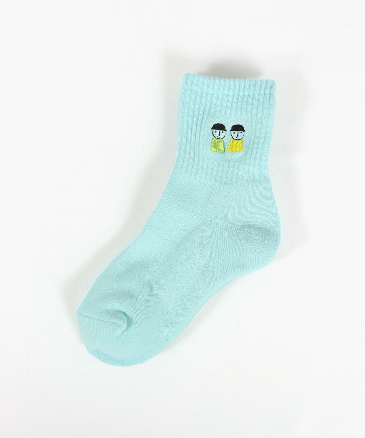 ピコ刺繍ソックス（ライトブルー）